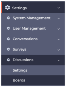 Managing Discussion Boards (Admin role)